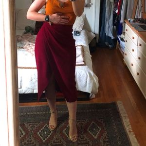 Faux Wrap Pencil Skirt